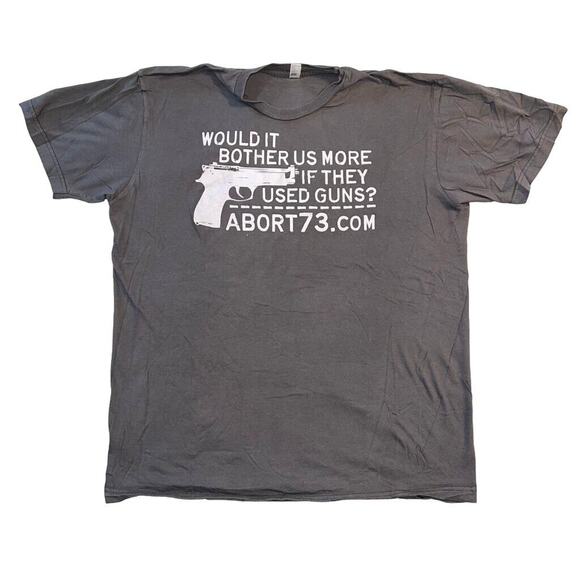 American Apparel Unisex T Shirt Pro Life Anti Abortion Short Sleeves Gray XL - Picture 1 of 5